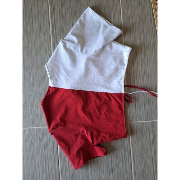 NEW IU Half-Red Half-White Crop Top XL Hype And Vice Front Tie Hoosiers College - Picture 7 of 8